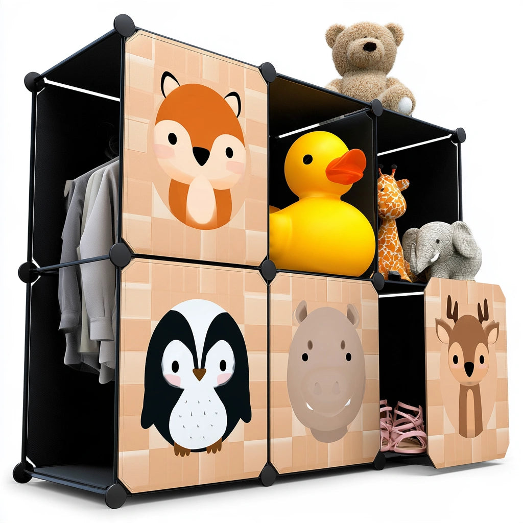 Scaffale modulare per bambini in plastica, colore nero
